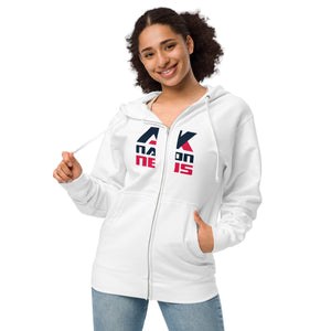 Unisex fleece zip up hoodie