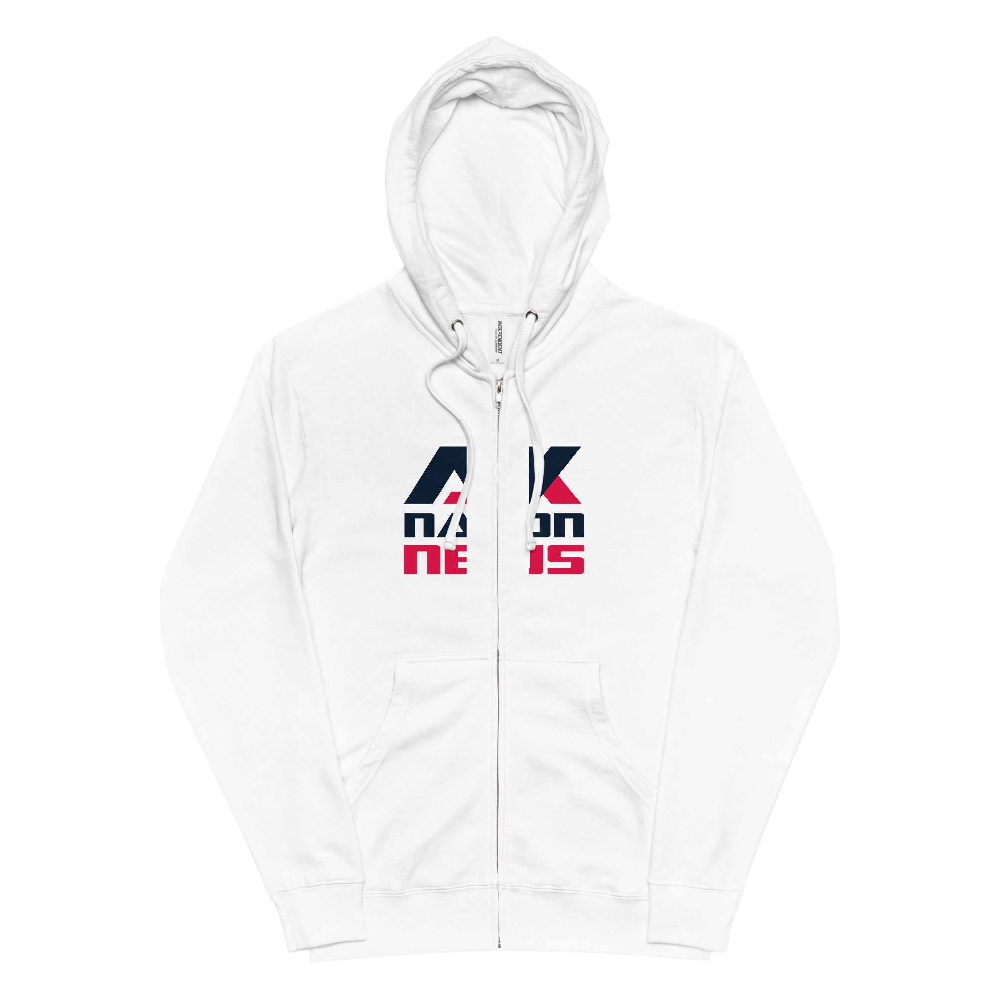 Unisex fleece zip up hoodie