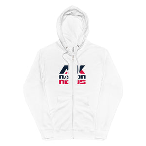 Unisex fleece zip up hoodie