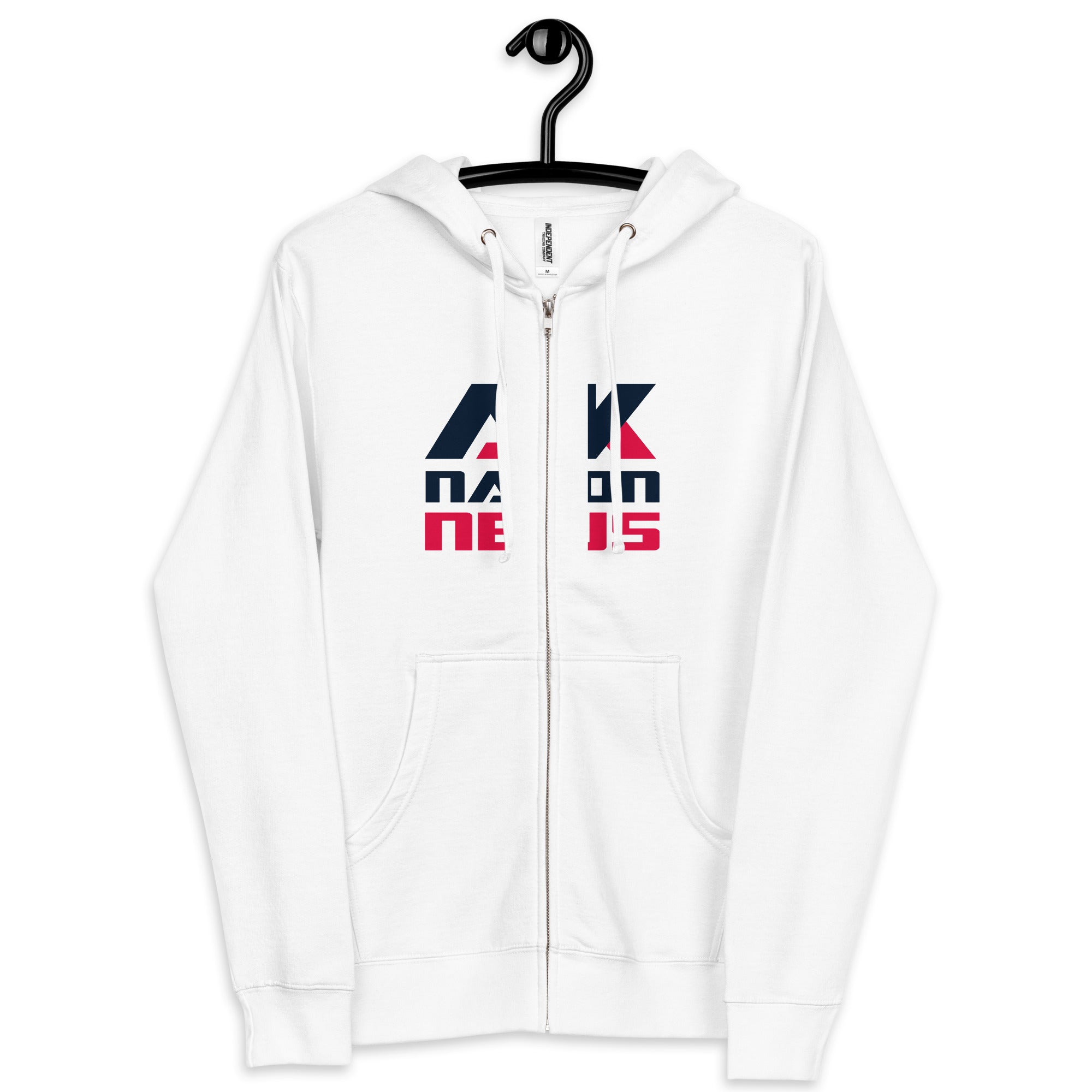 Unisex fleece zip up hoodie